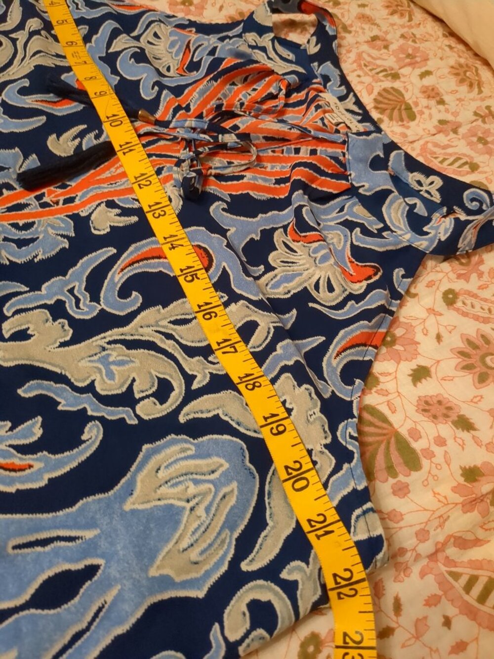 L 🏵💙🏵 Sleeveless Colorful Floral Abstract Tunic Top - Picture 12 of 12